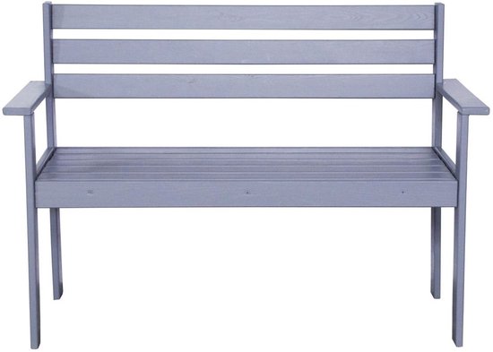 AnLi-Style Banc de Jardin Plein air Semmy Grijs 120cm