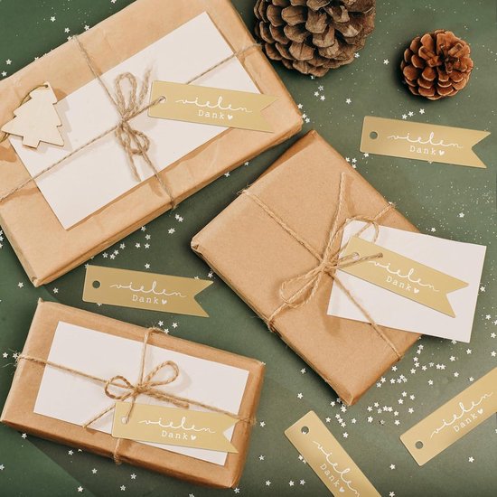 100 stuks kerstcadeaulabels, kerstcadeaulabels van kraftpapier, kerstcadeaulabels, kraftpapier etiketten voor Kerstmis, cadeaulabels van kraftpapier (D