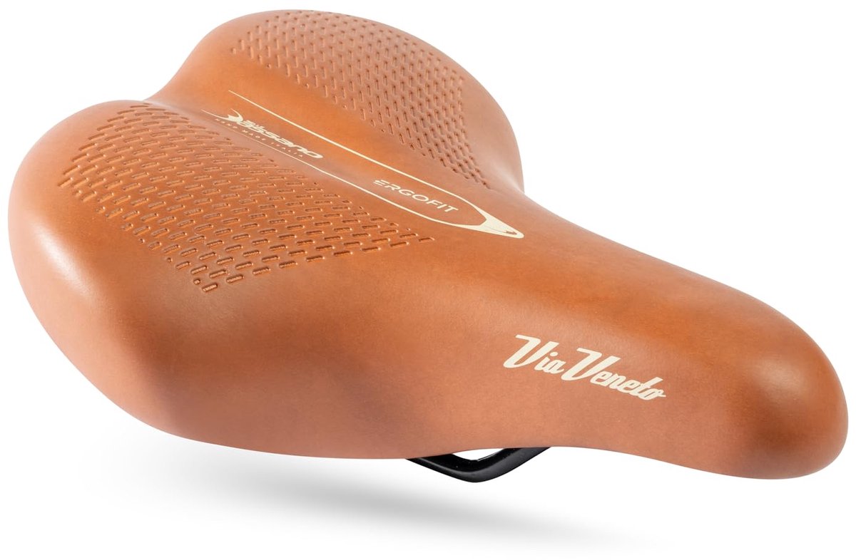 Via Veneto Bazam - Fietszadel Vintage Volare City Ergofit van Bassano Selle, Made in Italy, comfortabel en ergonomisch retrozadel voor fietsen en stadsfietsen, Volwassen Heren Dames Unisex, Kleur