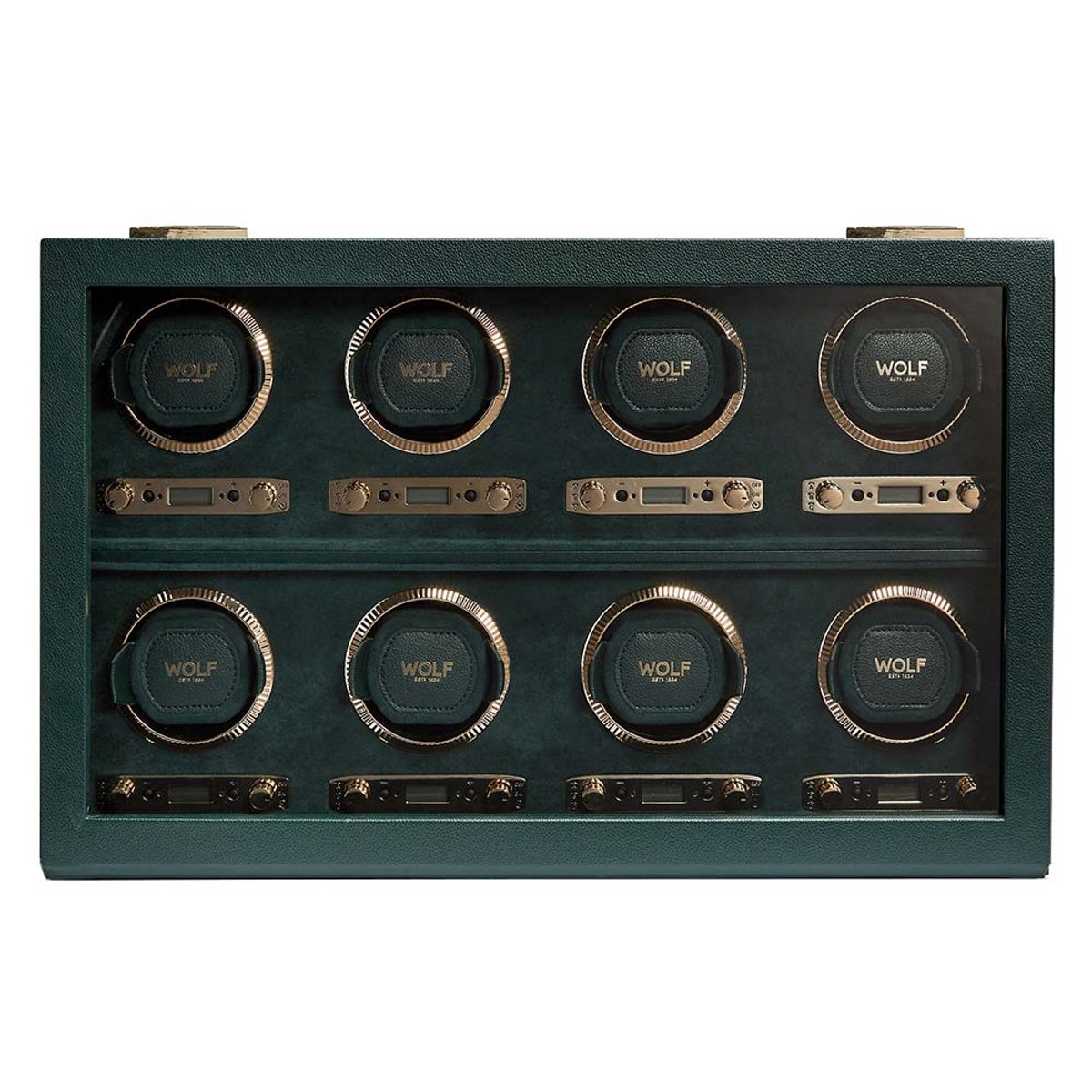 WOLF British Racing 8 Piece Watch Winder - Groen