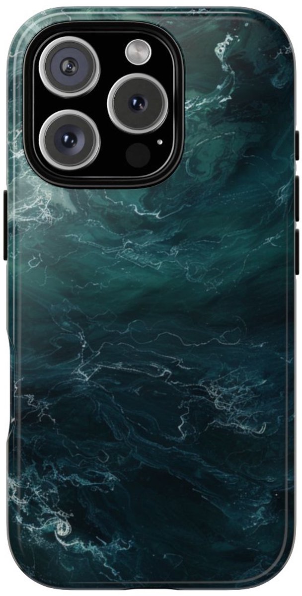 Donkere Waterdiepte Abstracte Kunst – Telefoonhoesje Geschikt voor iPhone 16 Pro