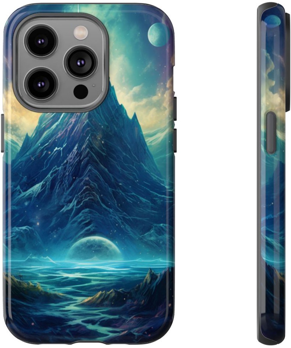 Sprookjesachtig Kosmisch Bergenlandschap – Telefoonhoesje Geschikt voor iPhone 14 Pro