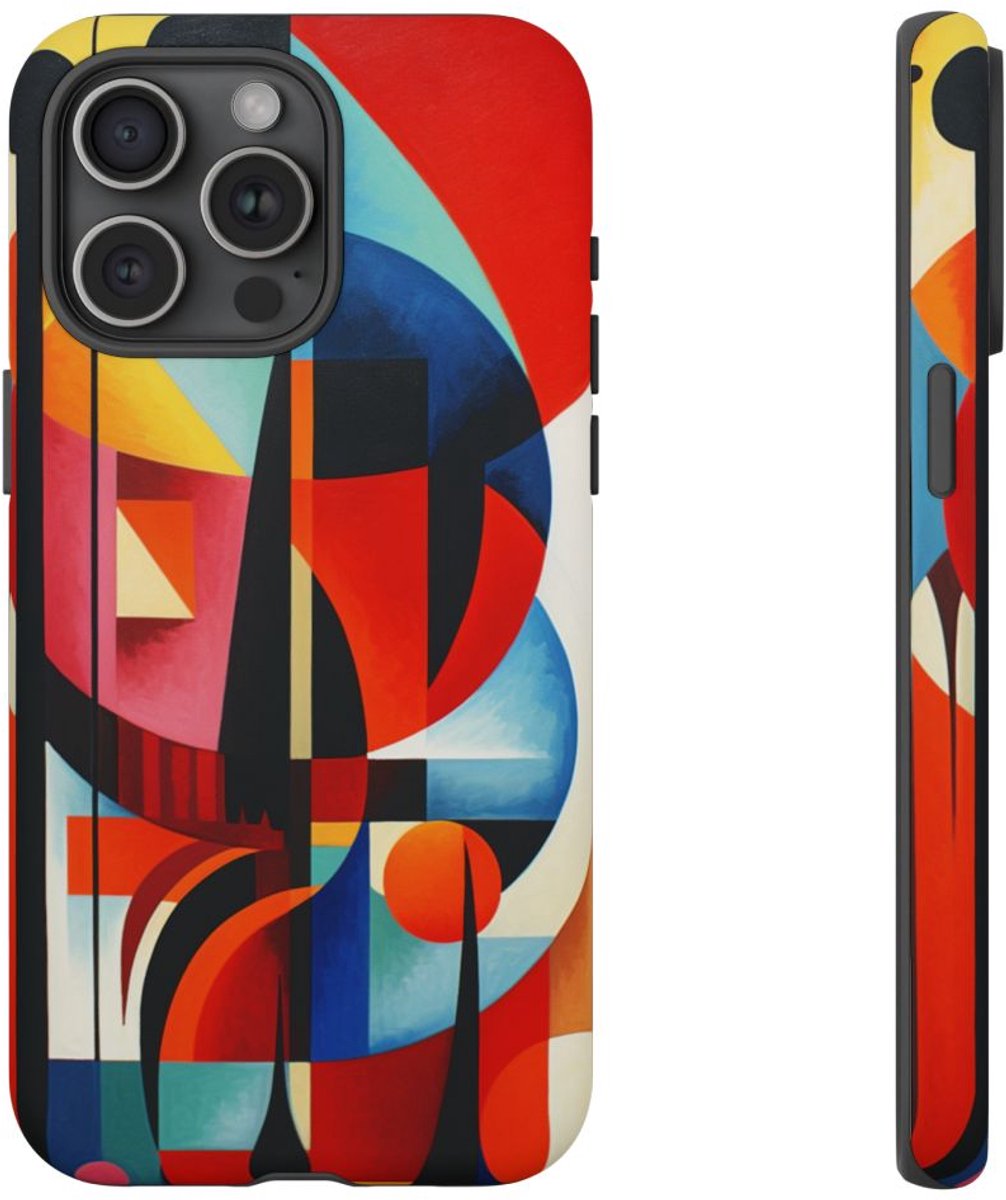 Abstracte Geometrische Compositie – Telefoonhoesje Geschikt voor iPhone 15 Pro Max