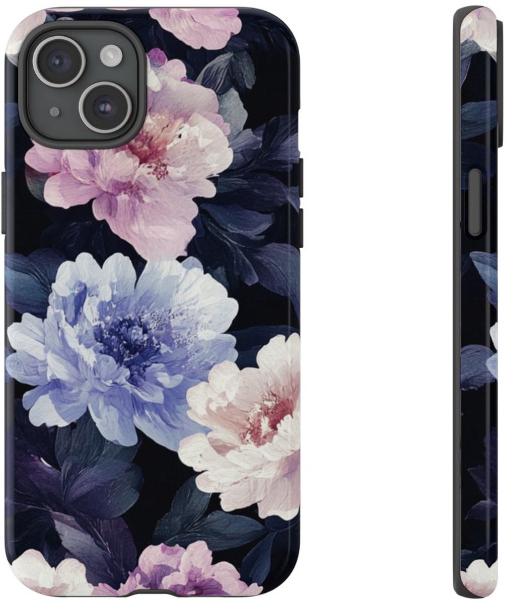 Zacht Pastel Bloemenpatroon – Telefoonhoesje Geschikt voor iPhone 15 Plus