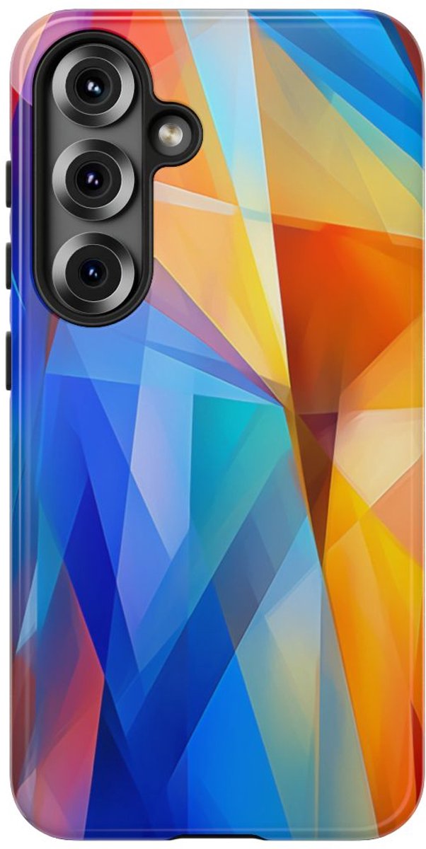 Levendig Geometrisch Abstract Ontwerp – Telefoonhoesje Geschikt voor Samsung Galaxy S25
