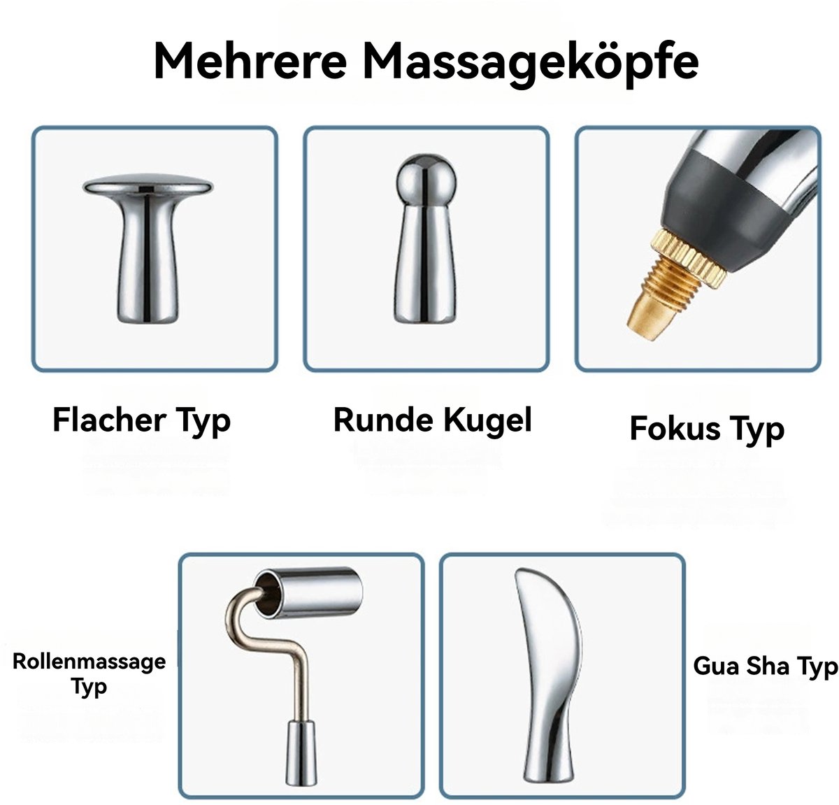 Afbeelding 3 van CHIWIN Acupunctuur Massagepen – 9 Standen Elektrische Meridiaanpen – Inclusief 5 Massagekoppen – Microstroom Therapie voor Nek, Schouders en Rug – USB Oplaadbaar – Zonder Naalden