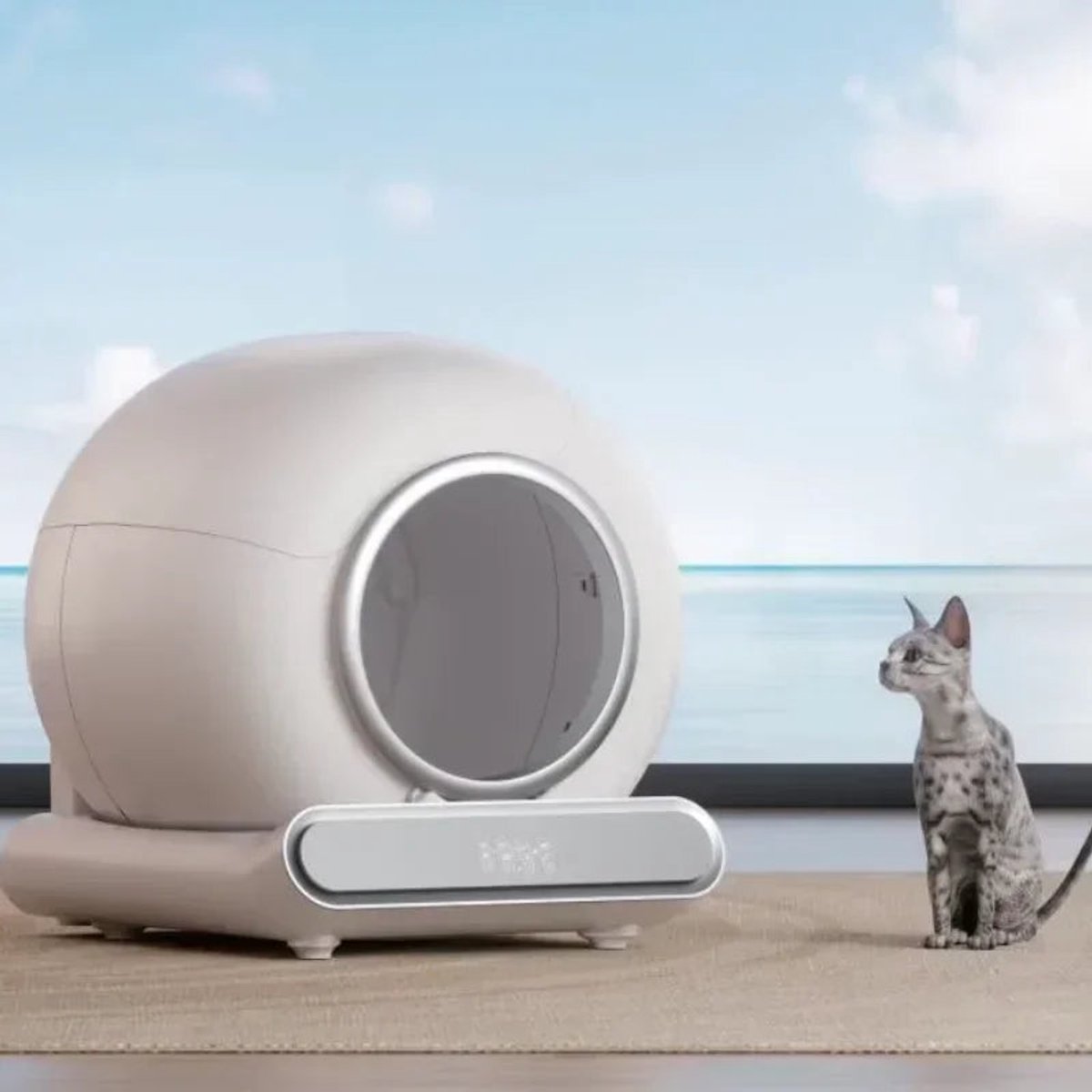 Slimme Kattenbak – Automatische Kattenbak – Zelfreinigende Kattenbak – Semi-Gesloten Kattenbak – App-Gestuurde Kattenbak – 65 Liter Inhoud – Geurcontrole