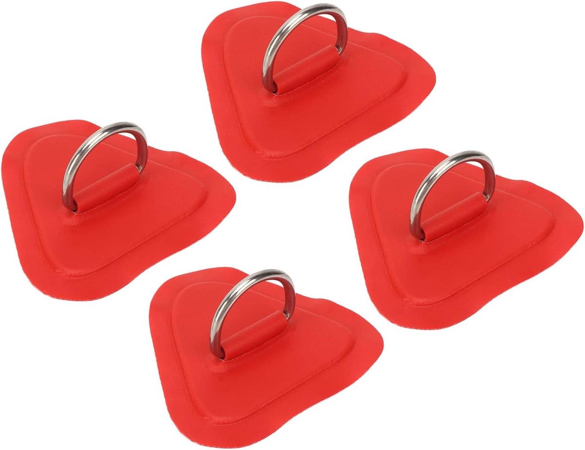 RVS D Ring Patchs voor Opblaasbare Boot Kajak Surfplank - Set van 4 Stuks
