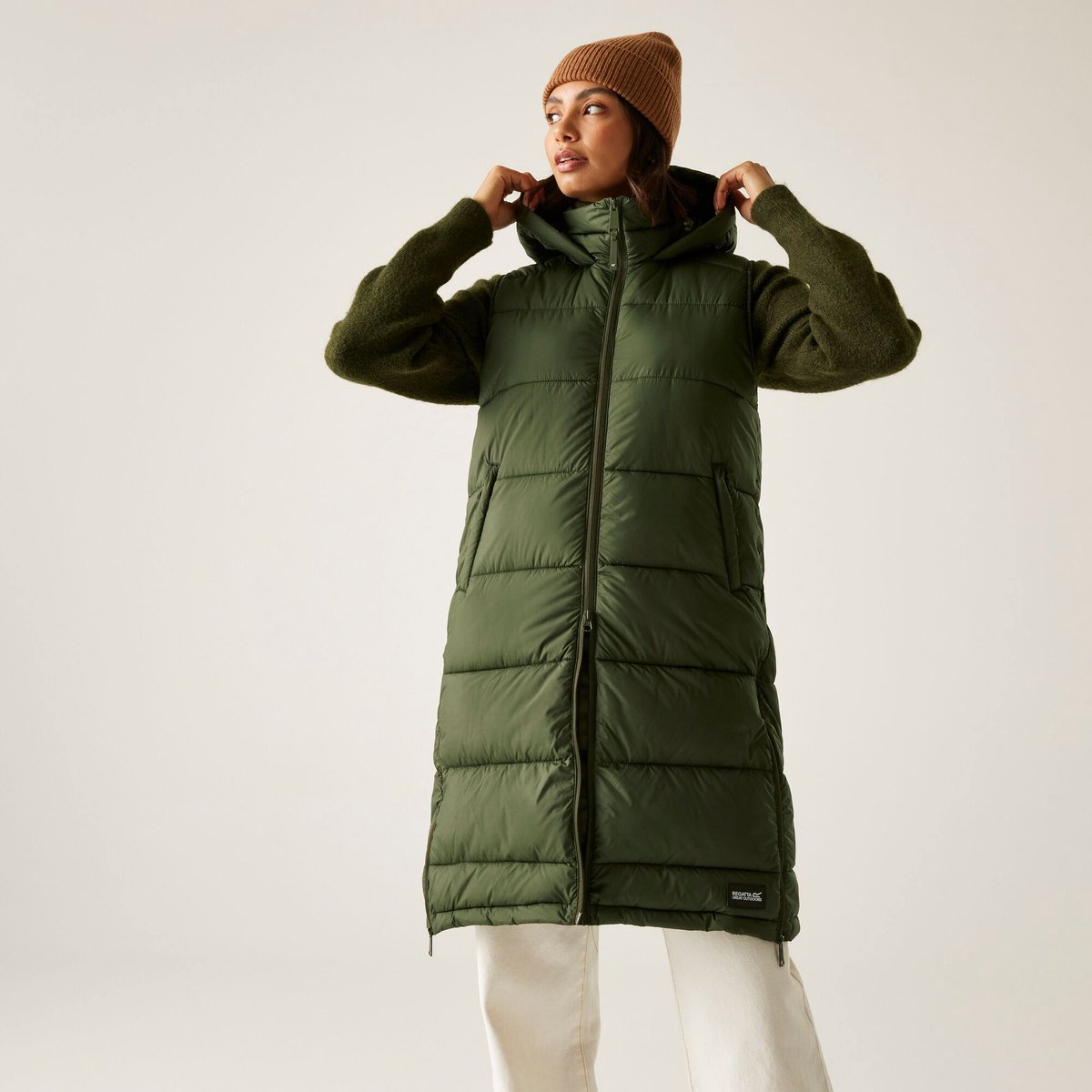 Bodywarmer Wandelen Dames Waterafstotend Gequilt Zonder Mouwen Ganella Groen