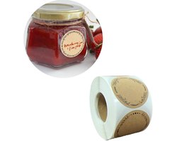 Jametiketten - jam etiketten - Keukenlabels - kruiden stickers - keuken labels - etiketten keuken - jam etiketten stickers - envelop sticker kraft - etiketten jampot - etiketten stickers jampotten - Sluitzegels - Sluitstickers - bruin