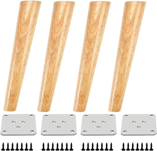 15 cm ronde houten meubelpoten, set van 4, moderne slaapbank uit het midden van de