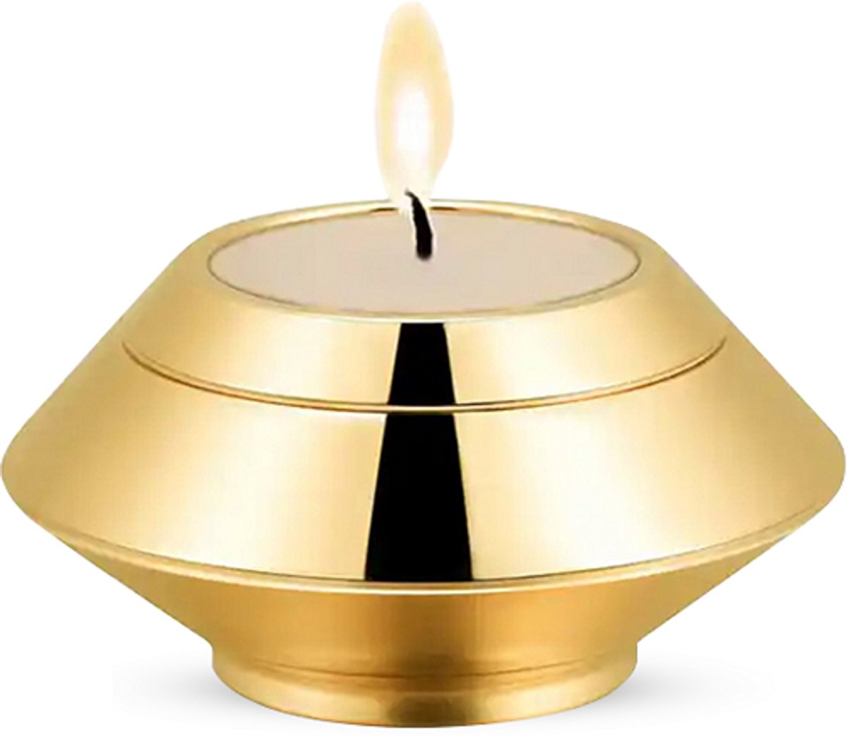 Luxe Mini Urn 90 ML - Urn met Kaarshouder - Crematie Urn - Uniek - Voor Huisdieren of Menselijk As - Crematie As - Mini Urn - Decoratie Urn - Goud