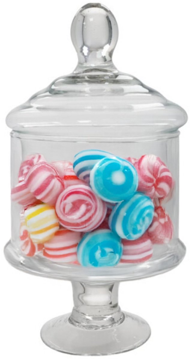 Gerimport snoeppot/voorraadpot Lisa - glas - D12,5 x H23 cm - transparant - decoratie