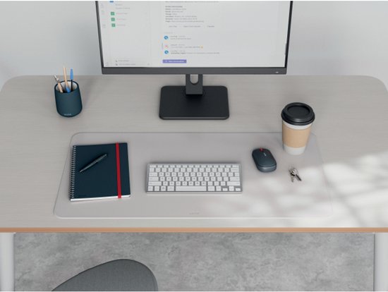 Sous-main Leitz grand format 80 x 40 cm – Antidérapant – Imperméable – pour clavier et souris – Grijs