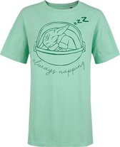 Star Wars Grogu Napping - T-shirt oversize pour femme - vert clair - L