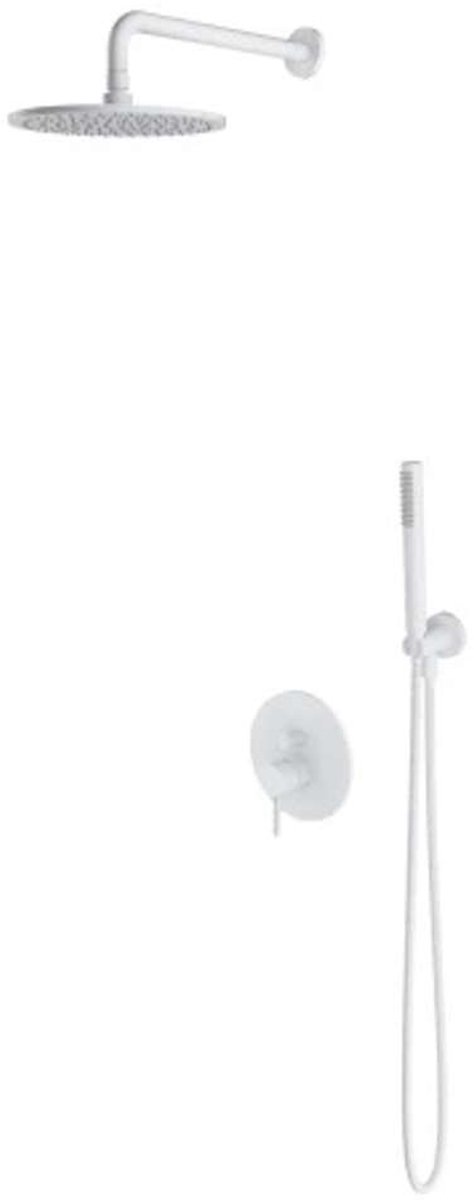 OMNIRES Y - Doucheset met inbouwkraan, met inbouwdeel, diameter 25 cm, mat wit SYSY35WM