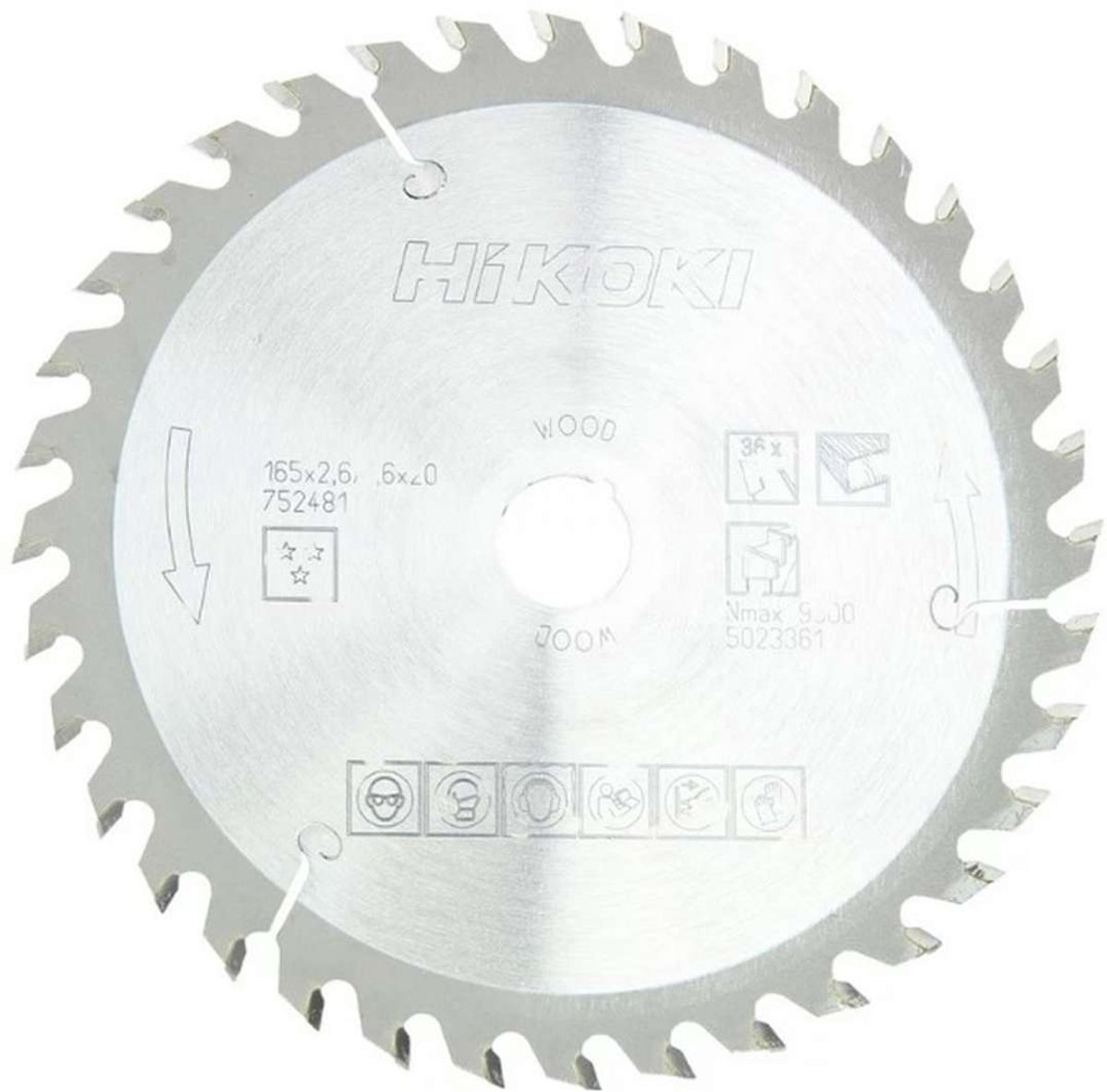 HiKOKI Accessoires - Zaagblad voor hout 165x20 mm, 36 tanden 752481