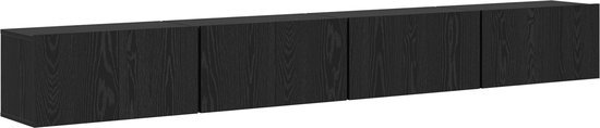vidaXL - Meuble TV - 4 pièces - Zwart - Chêne - 60 x 30 x 30 cm - Finition - Bois