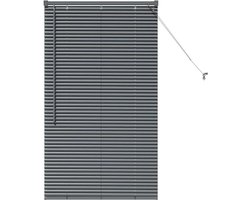 vidaXL - Venetiaanse - jaloezie - Donkergrijs - 130 - x - 80 - cm - 25 - mm - Aluminium