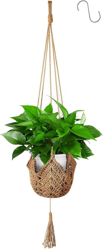 Hangende Plantenbakken Jute Touw Macram Plantenhanger hangende-plantenbakken-jute-touw-macram-plantenhanger
