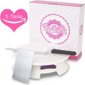 SciFiVisi Taartaccessoires, 139-delig bakset met 28 cm draaibare taartplaat, 100 spuitzakken, spatels en uitgebreide gereedschappen - Taartdecoratieset voor zowel beginners als professionals (geel