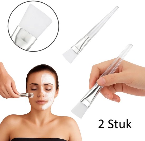 Set Van 2 Maskerkwasten I Kwast Transparant I Paraffine Kwast I Make Up Kwast I Gezichtsmasker Kwast