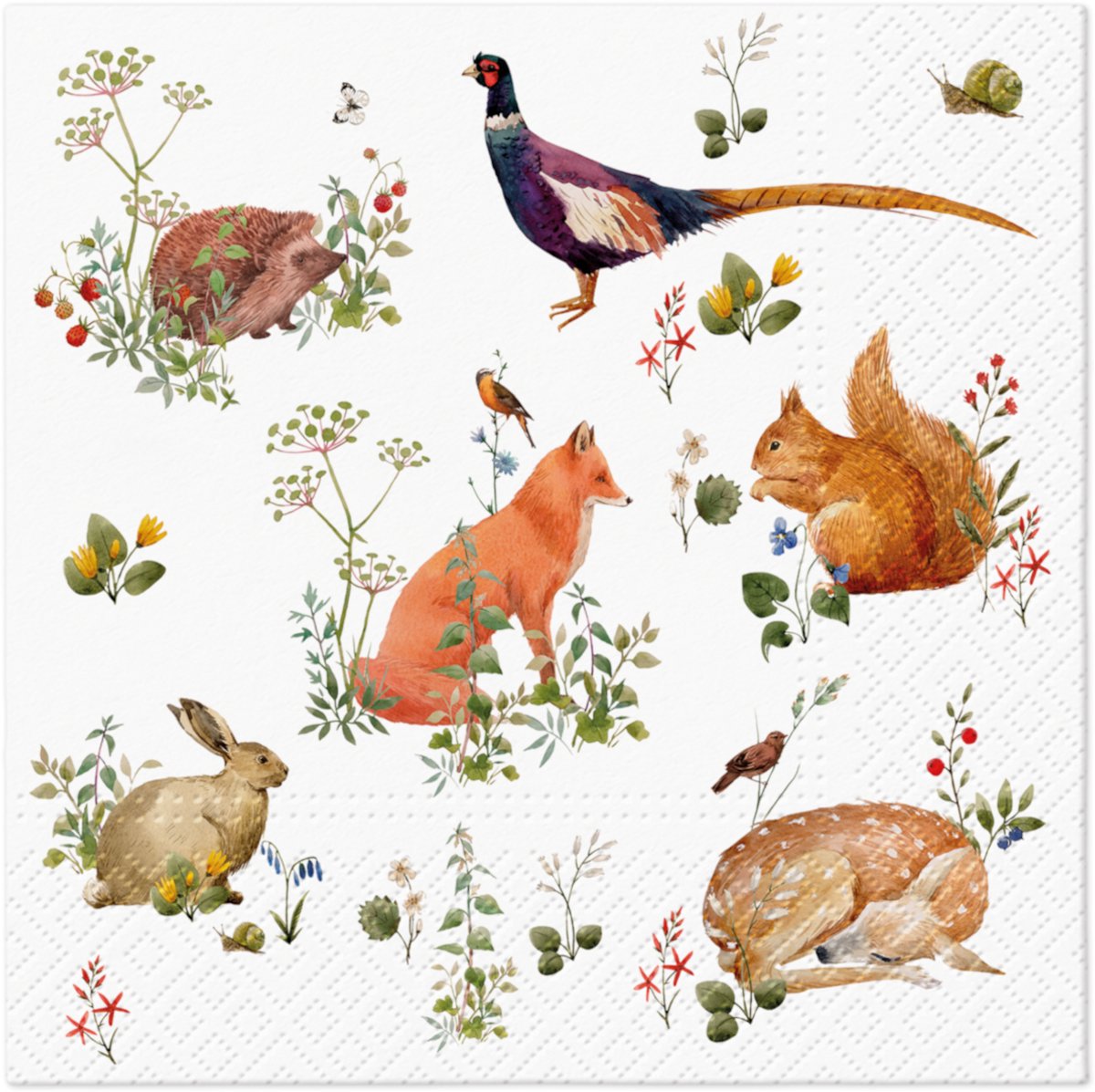 Lunch servetten Wild Forest Animals - PAW Decor - 33x33 cm