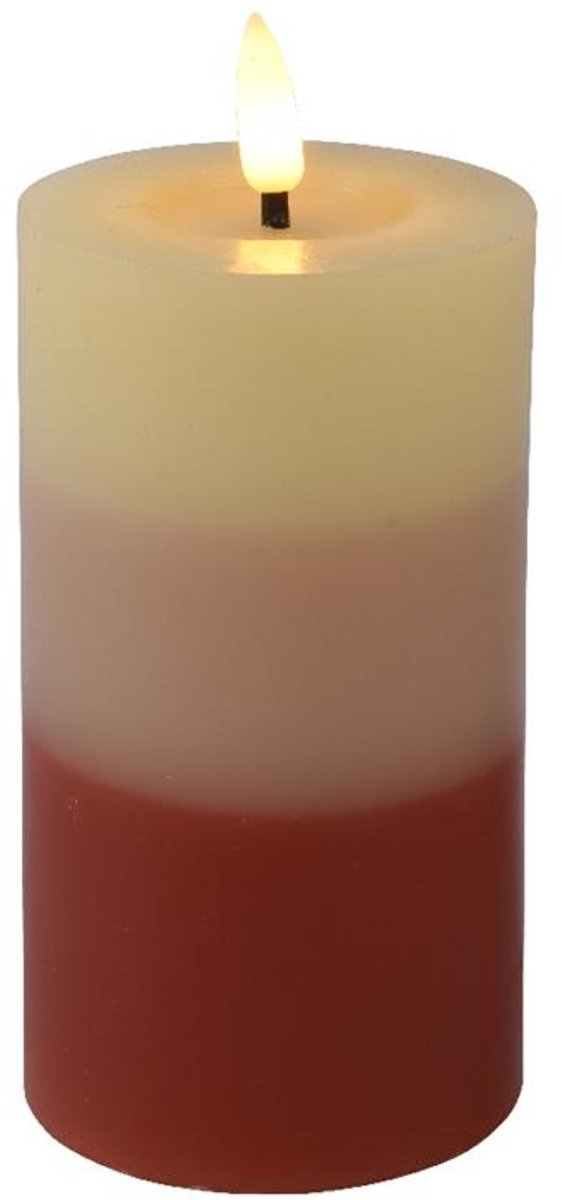 LED kaars vlamefffect Verloop 15cm terra