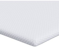 vidaXL - Matras - Topper - Wit - 180 - x - 200 - cm - Jacquard - Stof