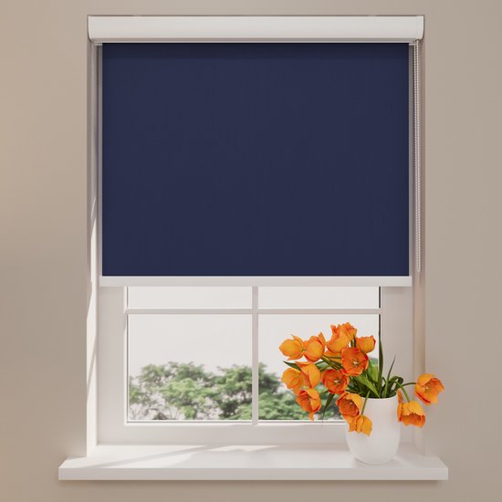 Roller Blind Cassette Pure Blackout Jeans Bleu 40 x 175 cm