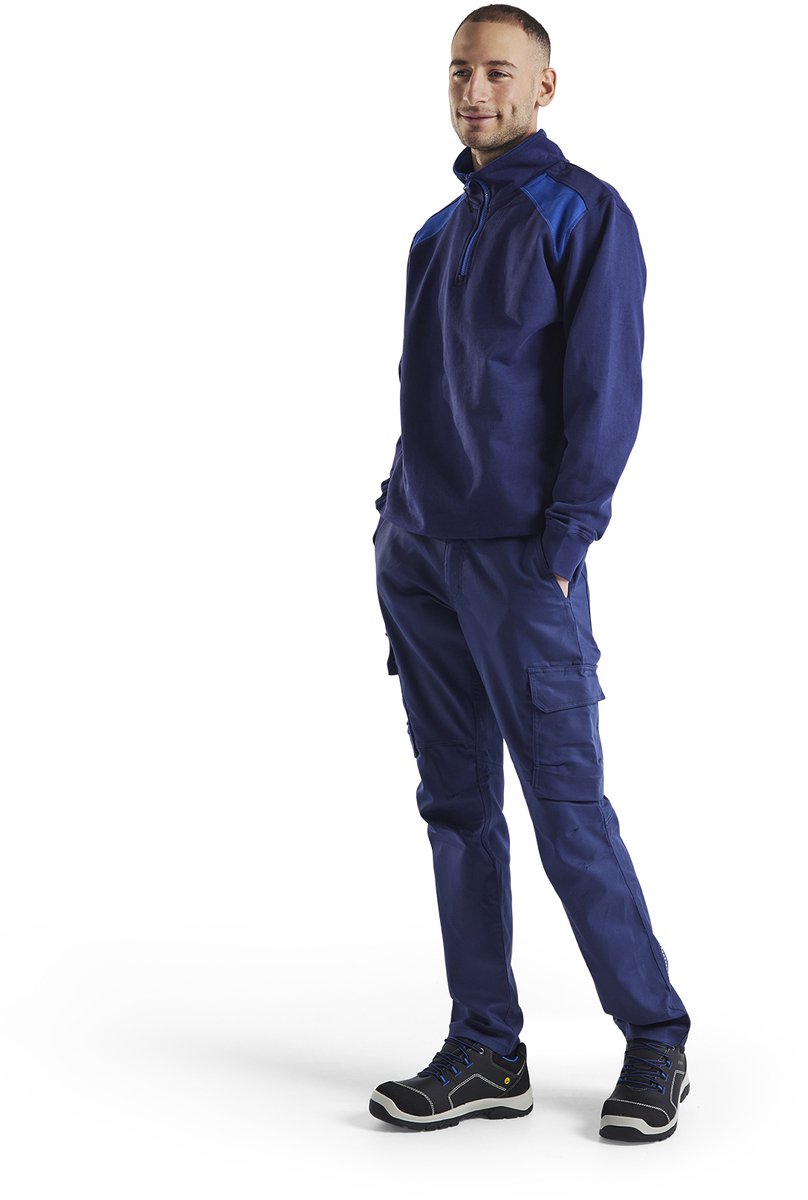 Blaklader Industrie werkbroek stretch 1444-1832 - Marineblauw/Korenblauw - C156
