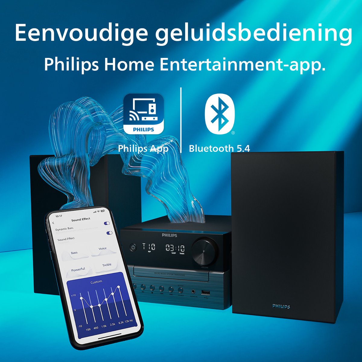 PHILIPS TAM3505M2 Micro-muzieksysteem, Bluetooth, cd-speler, USB, Auracast FM en DAB-radio, 85% PCR-materiaal thumbnail 7