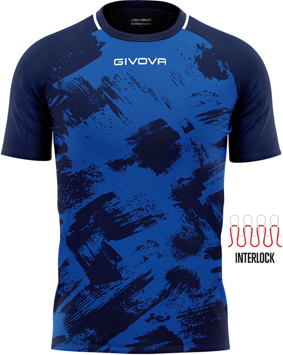 Sport-T-shirt Givova Art Interlock Zwart-wit Zwart 2xl - XL