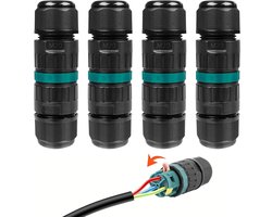 EXCITAT 3-draads waterdichte connector - Draadconnector - Elektrische aansluitdoos - Elektrisch accessoire - IP68 - Buitenkabeldoorvoerverbinding voor ondergrondse kabel - Verpakking van 4