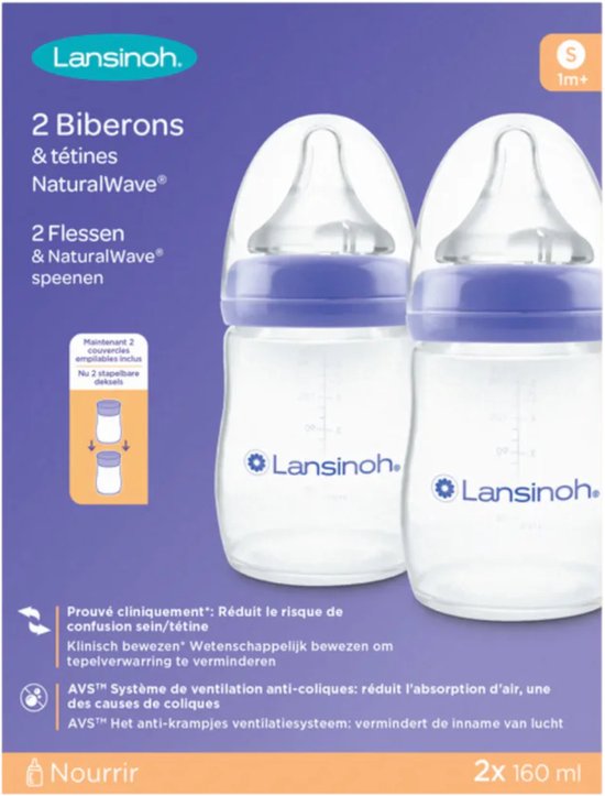 Lansinoh Babyfles - NaturalWave® Speen - 2x 160 ml