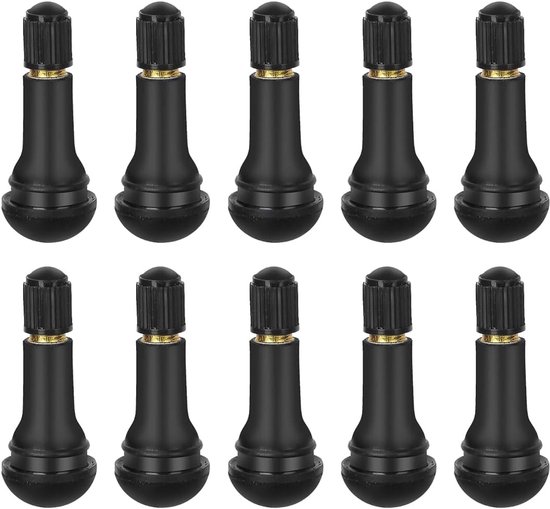 MIGIFTDY Pack of 50 rubber valves, TR414 valve core, tyre valve, black