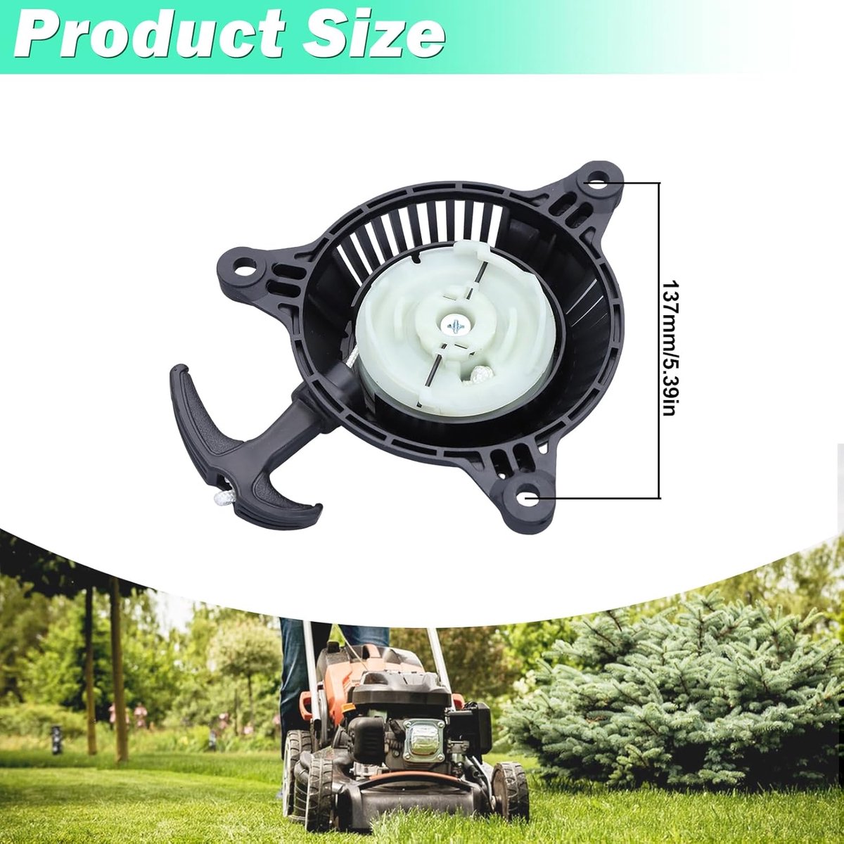 Geschikt voor Terugslagstarter 28400-ZM7-003 - Terugslagstarter past op Honda GXH50 GXV50 WX15 4-taktmotor, grasmaaier, pitbike, buggy, benzinescooter, trekstarter, vervangen 28400-ZM7-003 – foto 2