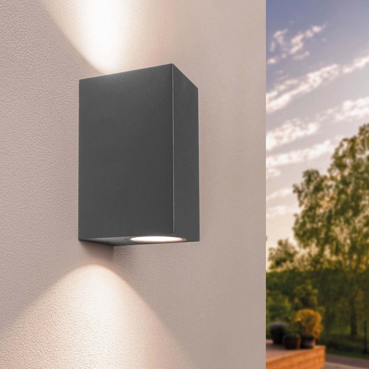 Bol.com Ledvion - LED Wandlamp Antraciet - GU10 - IP54 aanbieding