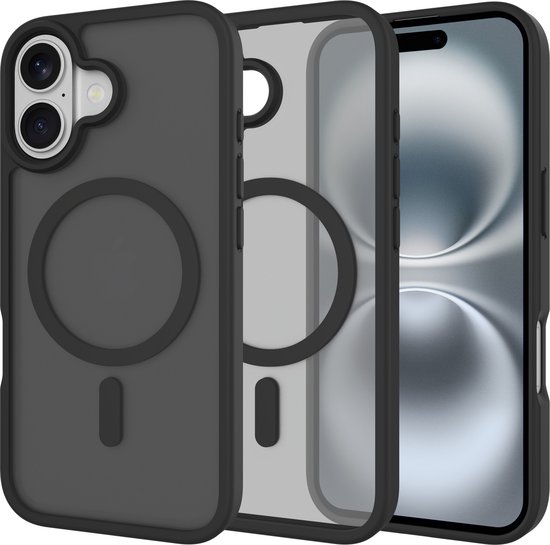 Cazy Hoesje geschikt voor iPhone 17 Hoesje geschikt voor MagSafe - Military Grade Backcover - Zwart