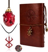 Allecto Plus - Lederen Ketting Set voor Kranten Notitieboeken Cosplay Accessoires - 13 stuks