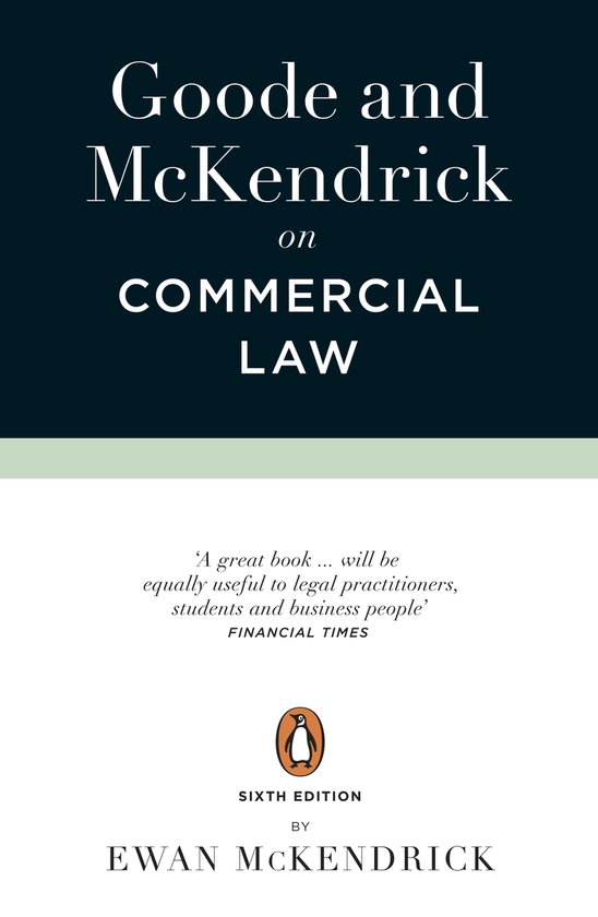 Boekcover 'Goode and McKendrick on Commercial Law', zesde editie, door Ewan McKendrick.