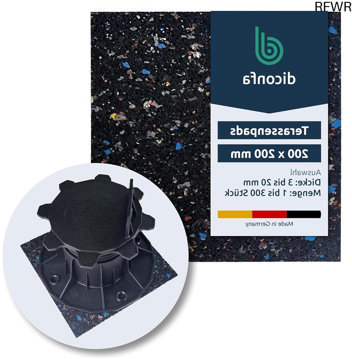 RFWR® Rubberen pads voor terras en onderleggers – Antislip, Geluidsisolatie en Waterdoorlatend