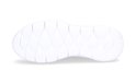Onderkant van een witte Skechers GO WALK FLEX sneaker met een golvend patroon.