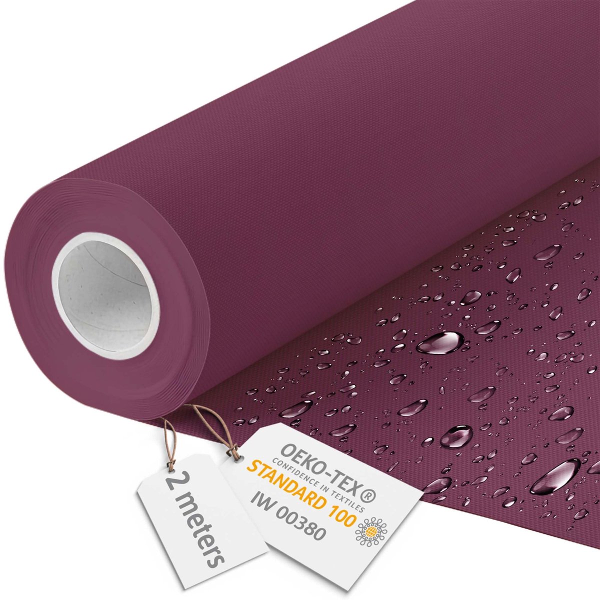 DreamRoots Canvas Waterdicht - Meubelstof per meter 160 cm breed - Waterafstotende stof 220 g/m2 600D - Luifelstof Waterdicht per meter Burgundy 2M