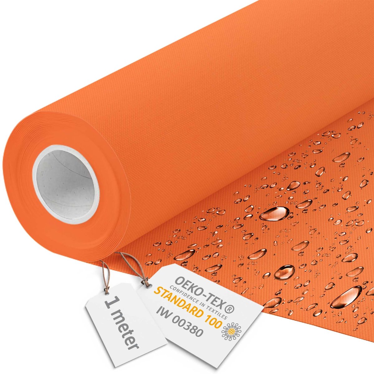 DreamRoots Canvas Waterdicht - Meubelstof per meter 160 cm breed - Waterafstotende stof 220 g/m2 600D - Luifelstof Waterdicht per meter Oranje 1M