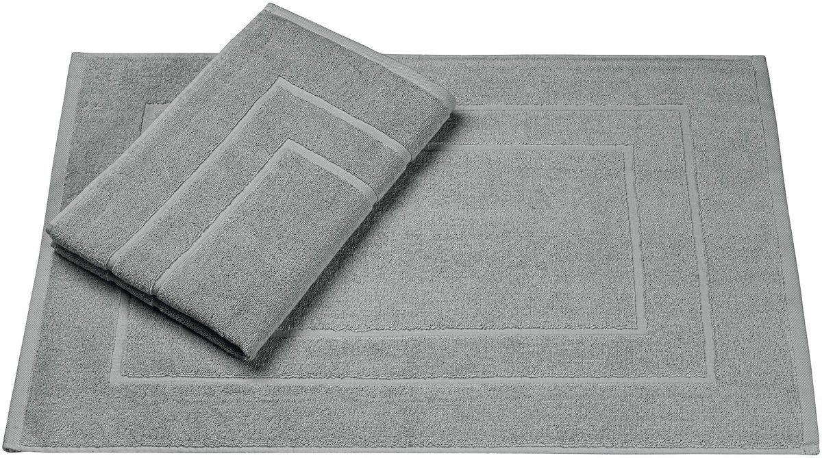 Homewell Badmat | 50 x 70 cm Set van 2 | 100% Katoen | Douchemat Twin Pack | Kleur: Grijs