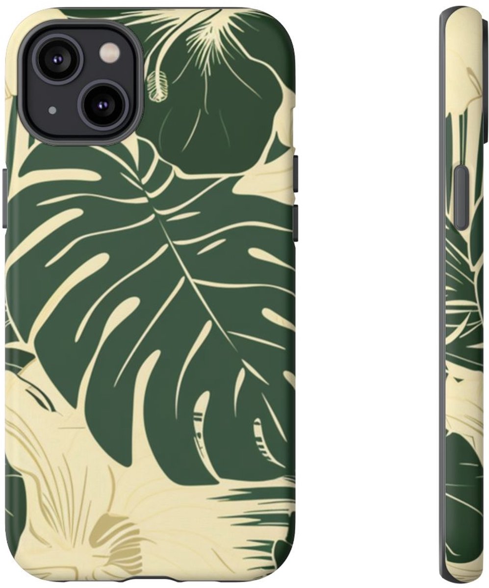Tropisch Blad- en Bloemenpatroon – Telefoonhoesje Geschikt voor iPhone 14 Plus