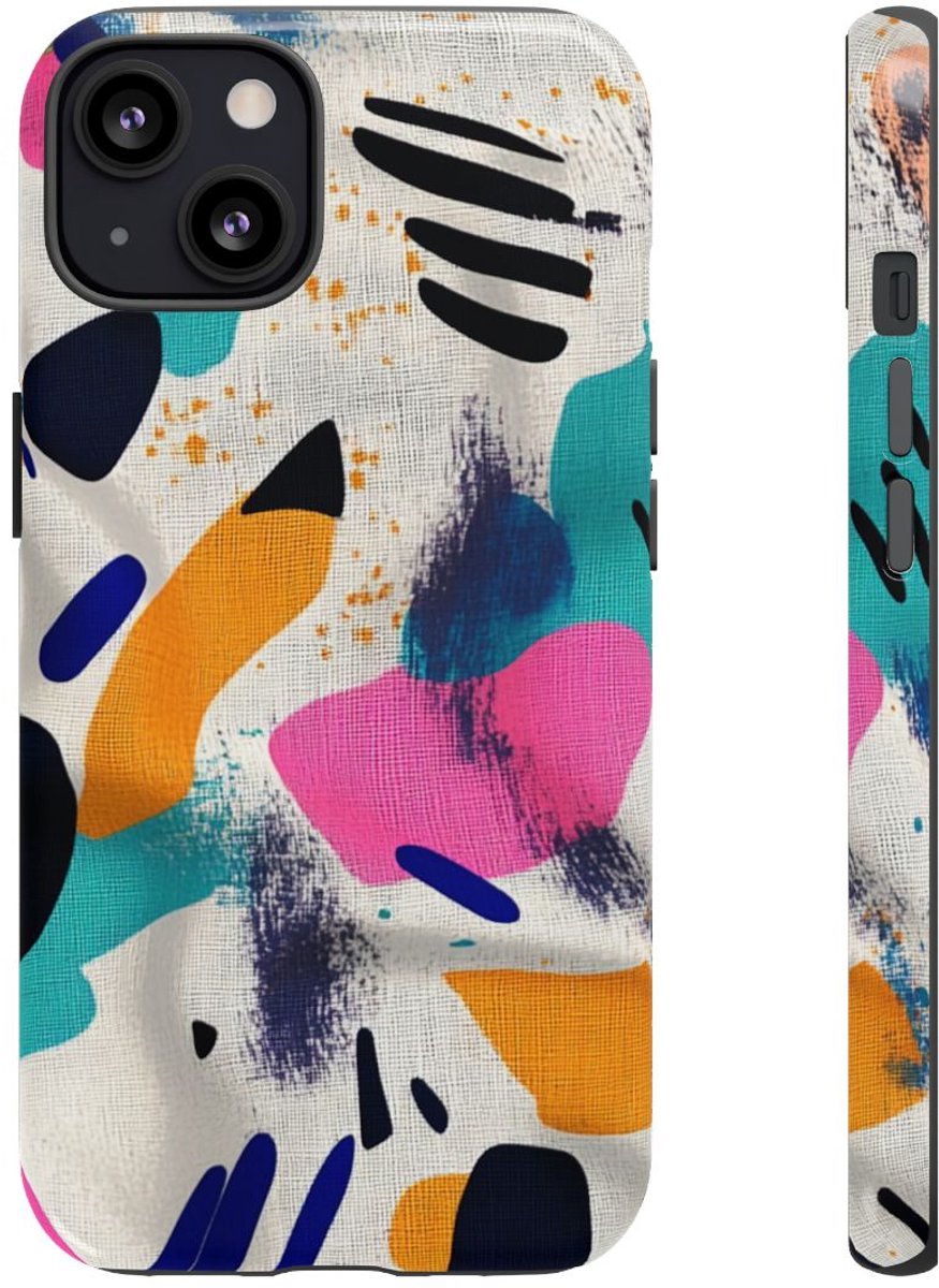 Kleurrijk Abstracte Vormenpatroon – Telefoonhoesje Geschikt voor iPhone 13