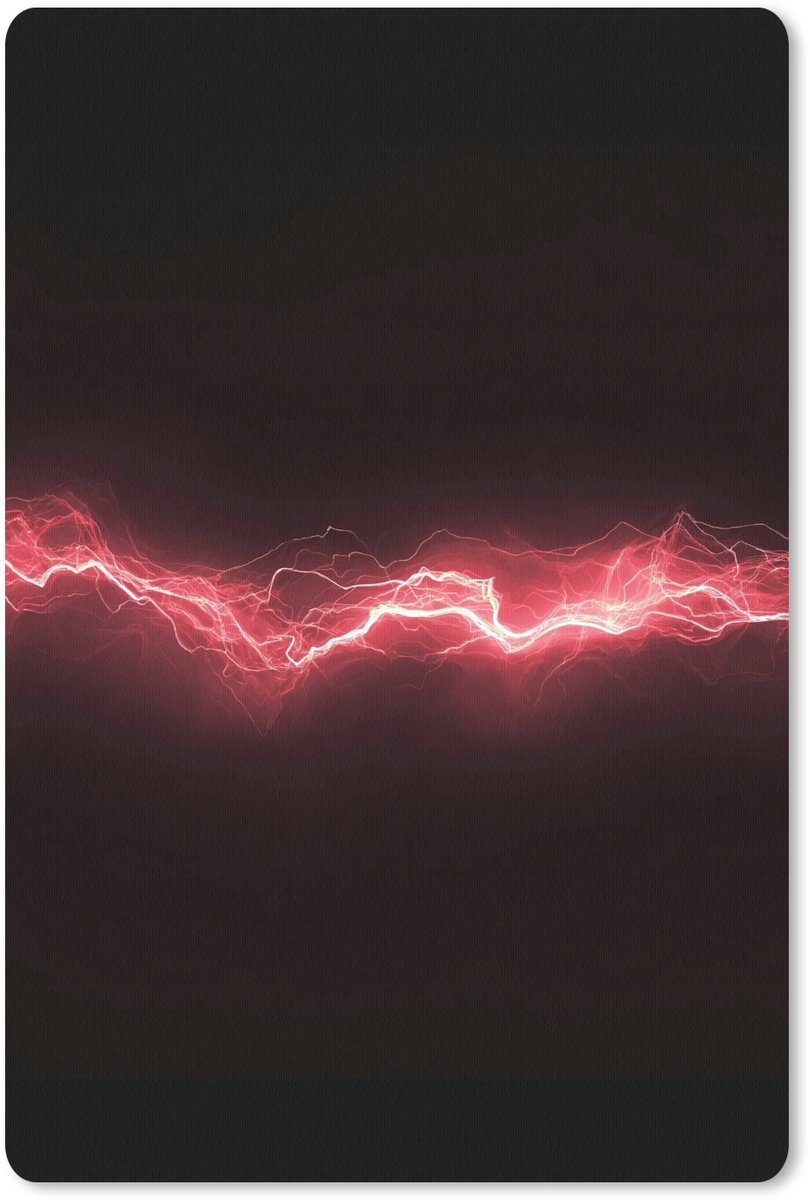 Muismat 18x27 cm - Mousepad Gaming - Rood - Elektriciteit - Energie - Lijn - Muismatten