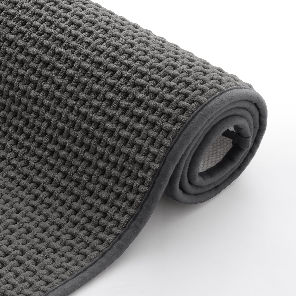 Ibenzoa® Extra Zachte Chenille Badmat met Antislip en Hoge Absorptiecapaciteit, 40 x 60 cm, Donkergrijs